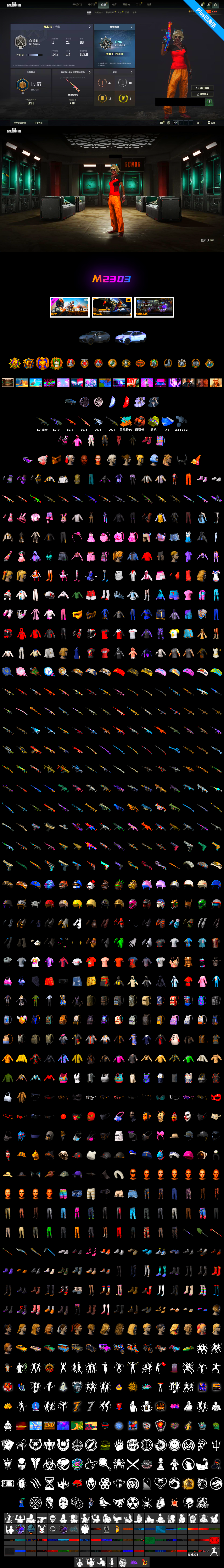 Trick-or-treat — M416, Azure Dragon — Beryl M762, Black Tortoise — SKS, Neon Dream — AUG, Harley Quinn's Hair, PGC 2021 Contingent Chaos Mask, Snow Glasses, ZERO-G — MP5K, Rash Beixli Xtra Tough Jacket - 2