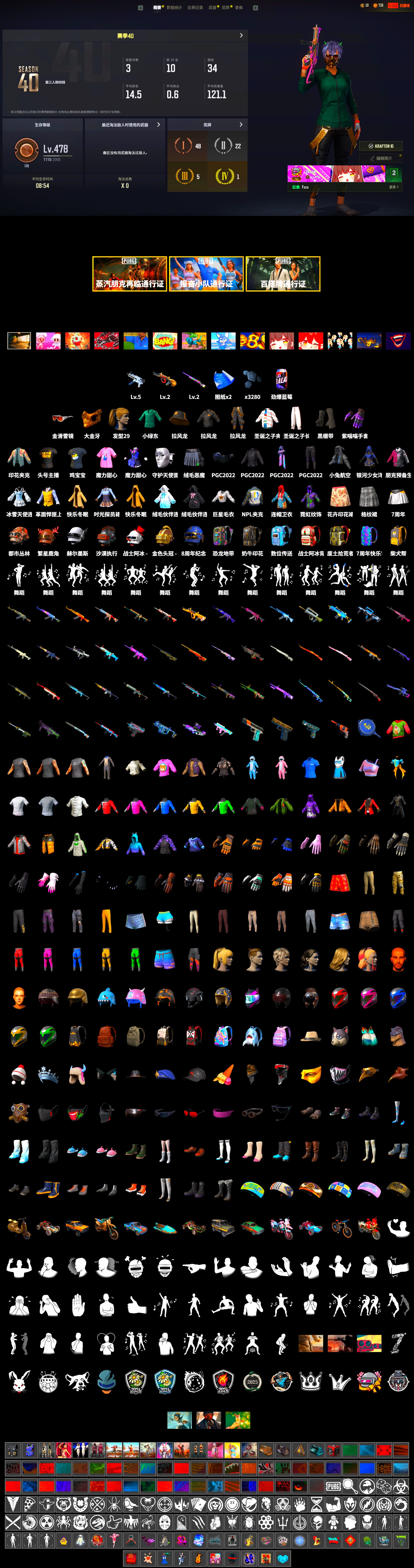 Duncan's Infiltrator Handwraps, PGC 2021 Contingent Chaos Mask, Harley Quinn's Hair, NPL 2019 Phase 2 Jacket, StreamerOne, Full Autumn — M416 - 2