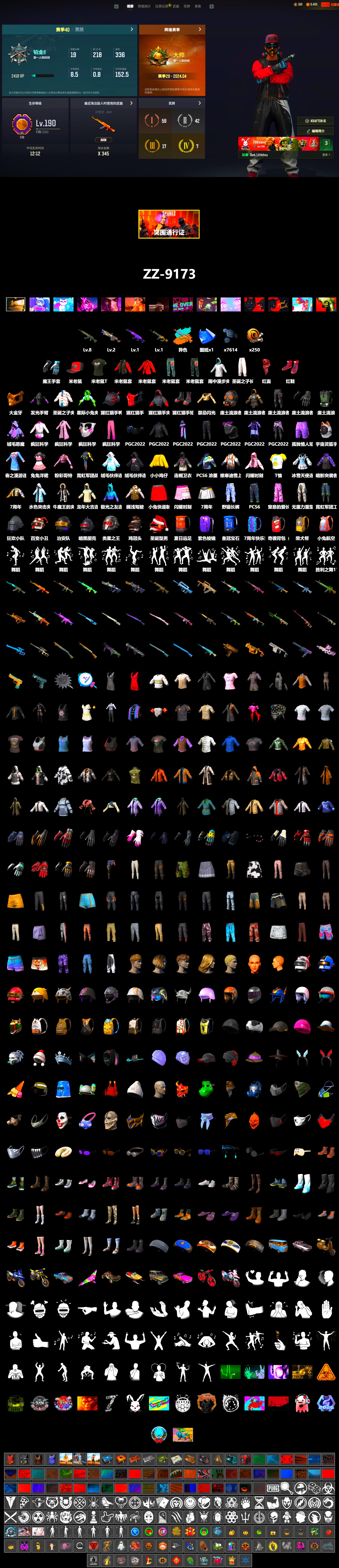 Hi-top Trainers (Red), Shroud's Gloves, PGC 2021 Contingent Chaos Mask, PLAYERUNKNOWN's Bandana, Heavy Fur Coat (Black), The Mau5 Hat, Bengal Blade - SCAR-L - 2
