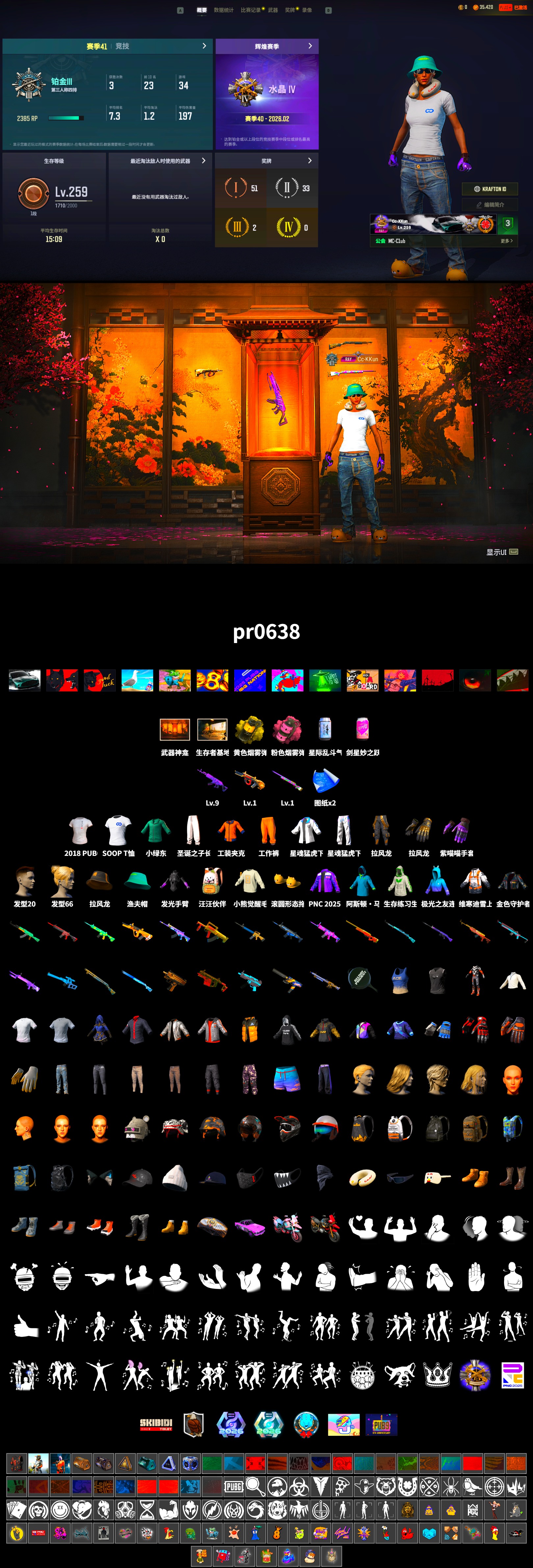 Weapons Shrine, XingHun's Tiger Strike Jacket, XingHun's Tiger Strike Pants, 2018 PUBG ALL-STAR T-shirt (Korean), «DBX707» SUV - 2