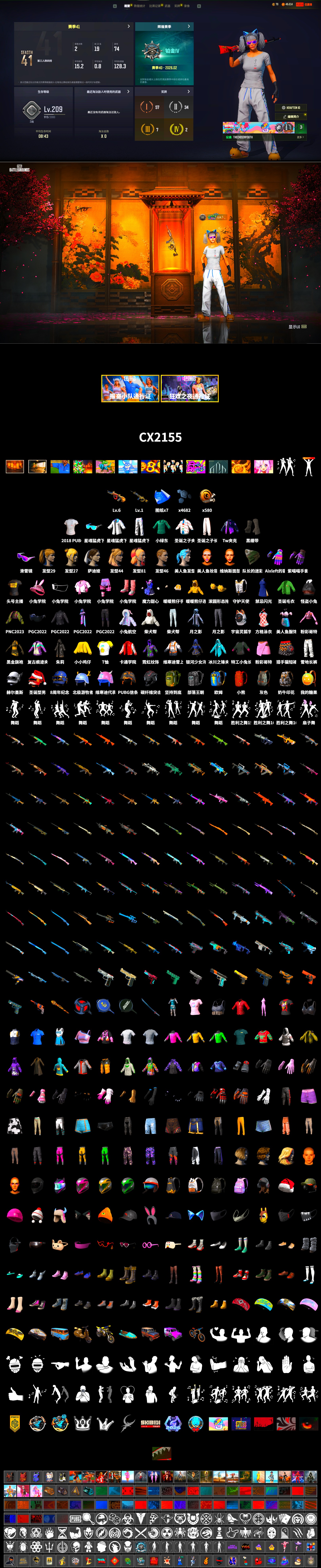 Duncan's Infiltrator Handwraps, Weapons Shrine, Snow Glasses, Harley Quinn's Hair, XingHun's Tiger Strike Jacket, XingHun's Tiger Strike Pants, StreamerOne, Full Autumn — M416, 2018 PUBG ALL-STAR T-shirt (Korean) - 2