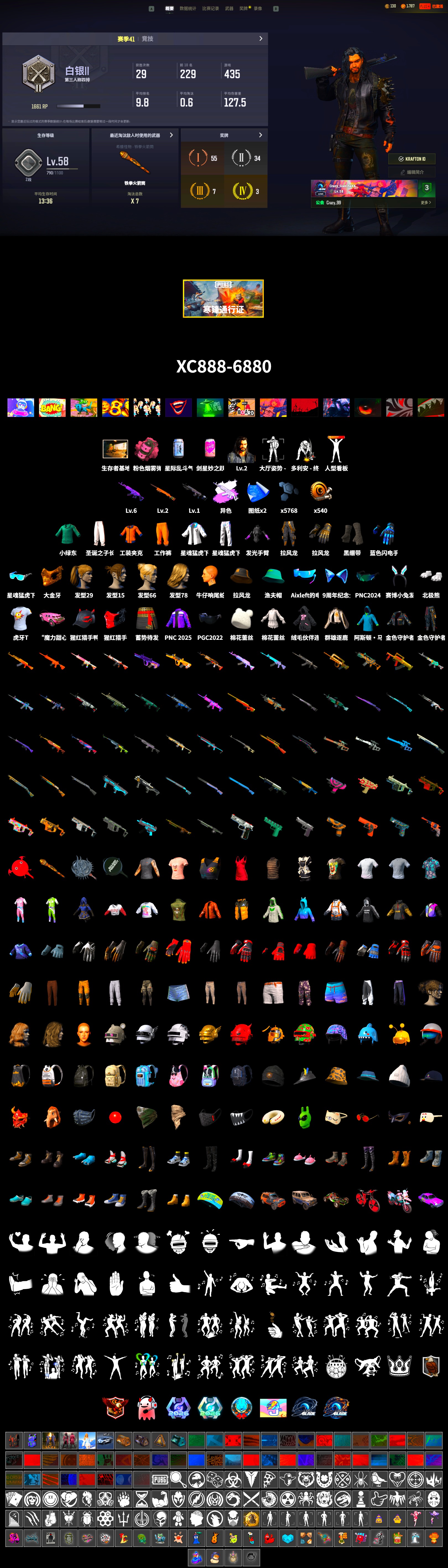 Duncan's Infiltrator Handwraps, PGC 2021 Contingent Chaos Mask, Polar Bear Feet, Harley Quinn's Hair, XingHun's Tiger Strike Jacket, XingHun's Tiger Strike Pants, Full Autumn — M416, Blue Thunder Gloves, HUYA T-shirt - 2