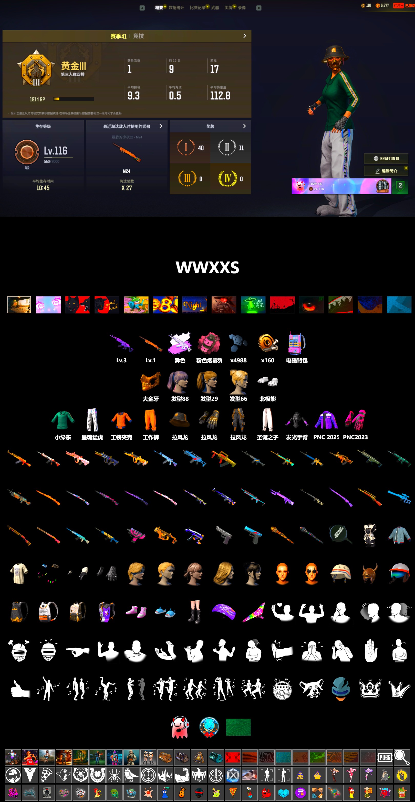 PGC 2021 Contingent Chaos Mask, Polar Bear Feet, Harley Quinn's Hair, XingHun's Tiger Strike Pants, Full Autumn — M416 - 2