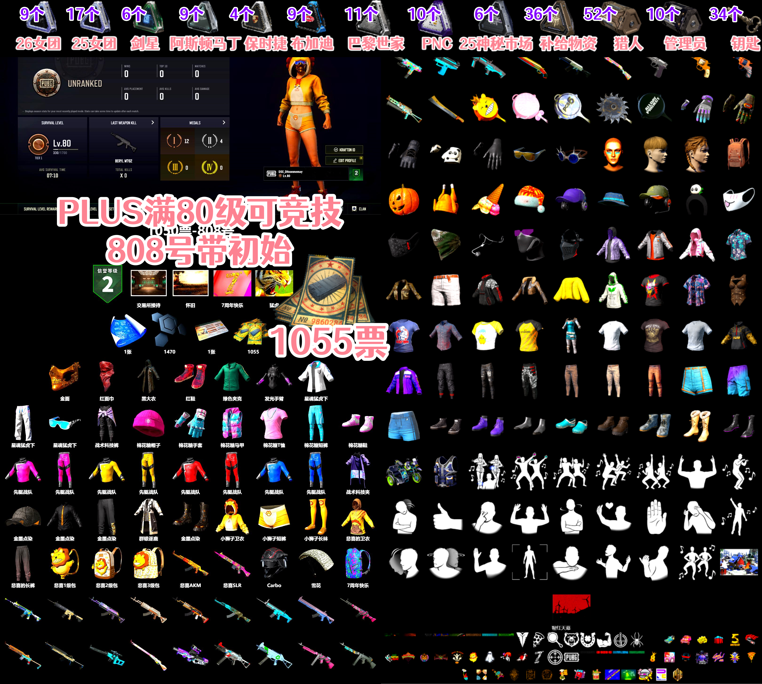 Hi-top Trainers (Red), PGC 2021 Contingent Chaos Mask, PLAYERUNKNOWN's Bandana, Heavy Fur Coat (Black), Rash Beixli Xtra Tough Jacket, XingHun's Tiger Strike Jacket, XingHun's Tiger Strike Pants - 2